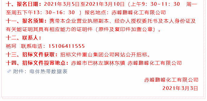 【招標公告】鵬峰化工25