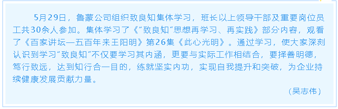 魯蒙公司組織致良知集體學(xué)習10