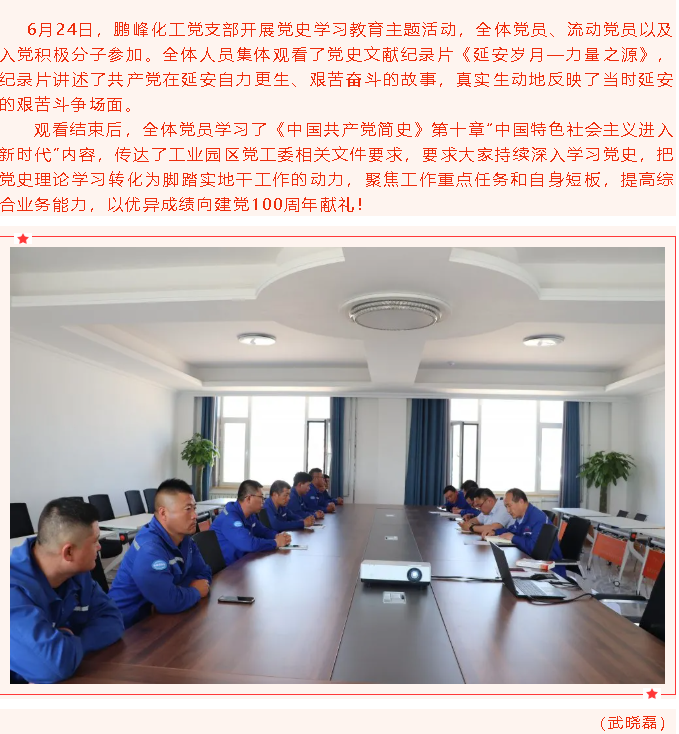 鵬峰化工黨支部開(kāi)展黨史學(xué)習教育主題活動(dòng)99