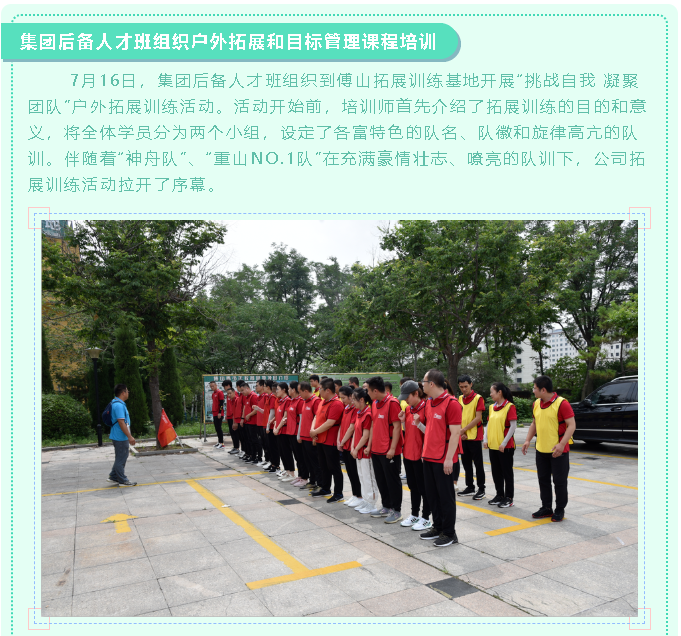 集團后備人才班組織戶(hù)外拓展和目標管理課程培訓70