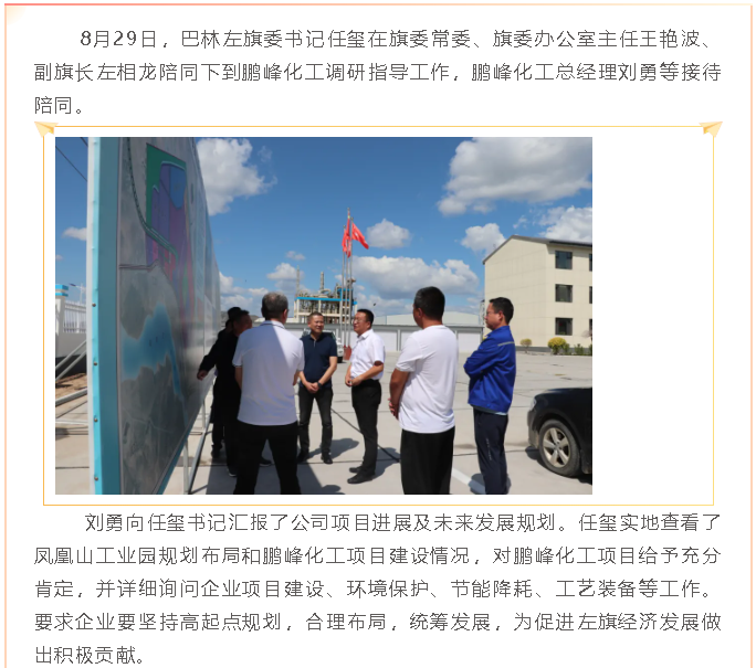 巴林左旗委書(shū)記任璽到鵬峰化工調研15