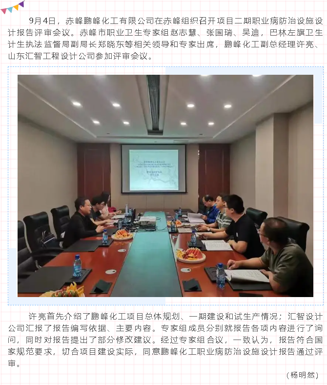 鵬峰化工順利通過(guò)職業(yè)病防治設施設計報告專(zhuān)家評審18