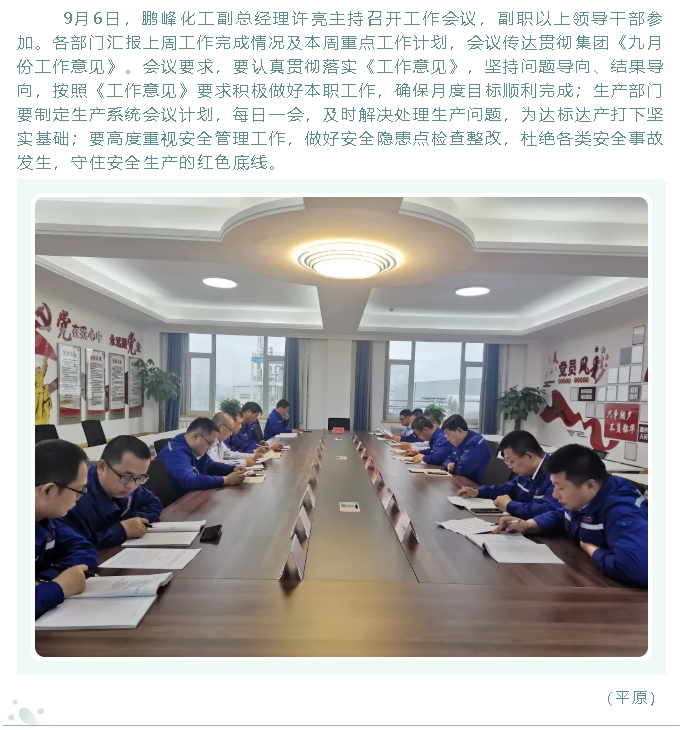 鵬峰化工召開(kāi)工作會(huì )議27