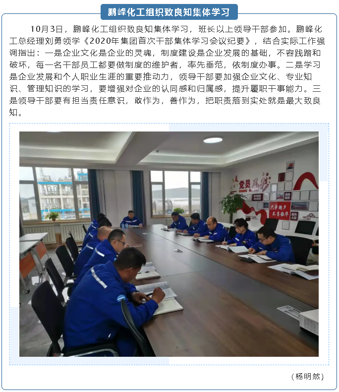 鵬峰化工組織致良知集體學(xué)習85
