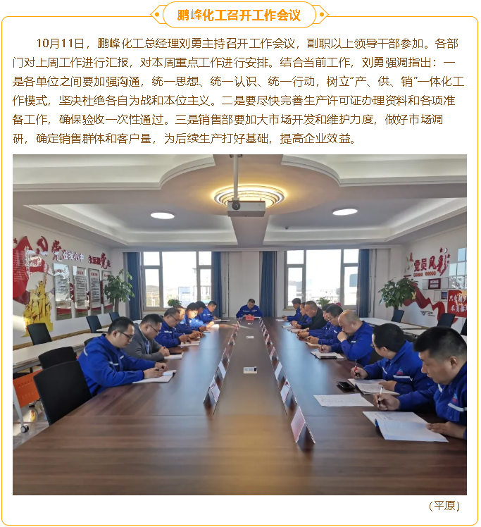 鵬峰化工召開(kāi)工作會(huì )議38