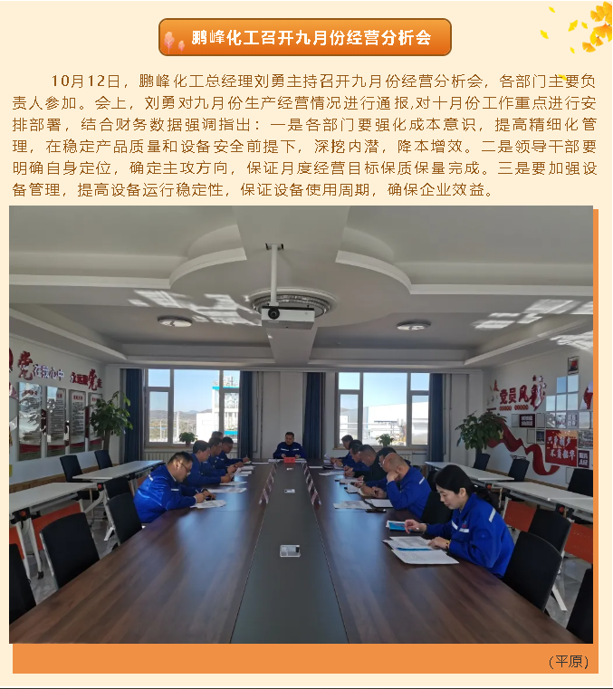 鵬峰化工召開(kāi)九月份經(jīng)營(yíng)分析會(huì )13