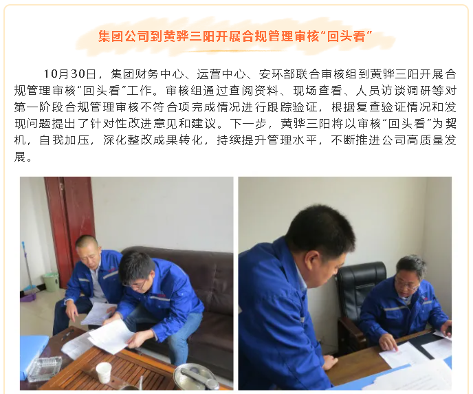 集團公司到黃驊三陽(yáng)開(kāi)展合規管理審核“回頭看”90