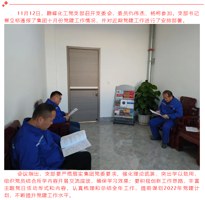 鵬峰化工黨支部召開(kāi)支委會(huì )49